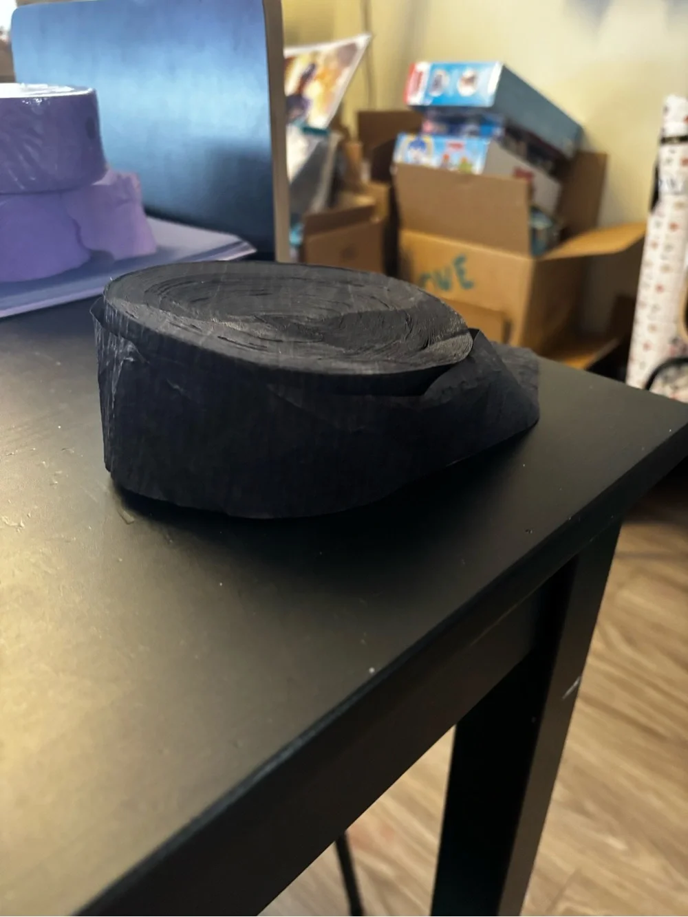 Roll of black streamers